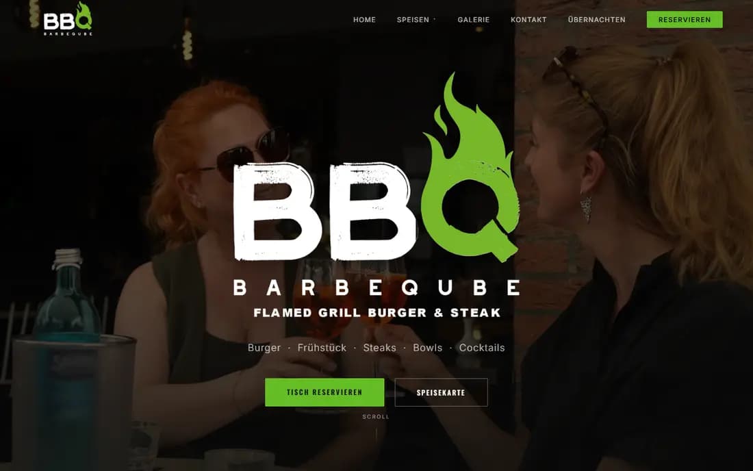 Einblick in die Website von Barbeqube