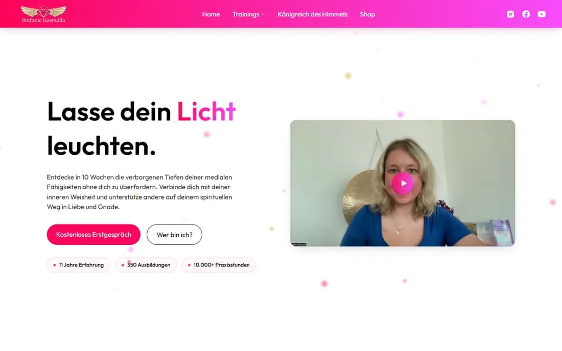 Einblick in die Website von Stefanie Kosmalla